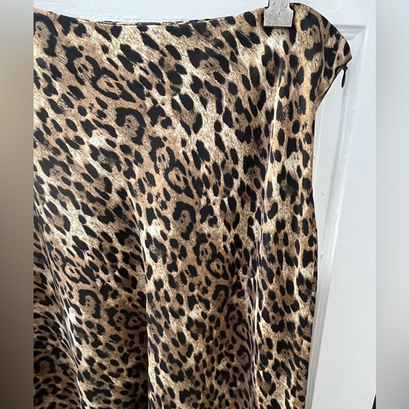 ZARA Leopard Animal Print Slip Midi Skirt, size XL - Picture 2 of 7